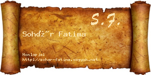 Sohár Fatima névjegykártya